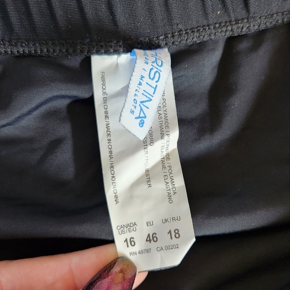 Christina Swim Skirt Bikini Bottoms Black Brief Swimsuit Plus Size 16 - Picture 3 of 7